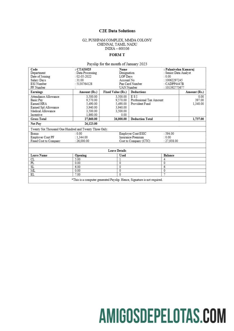 Realista Modelo de recibo de pagamento da C2E Data Solutions em formatos Word e PDF.pdf, 1
